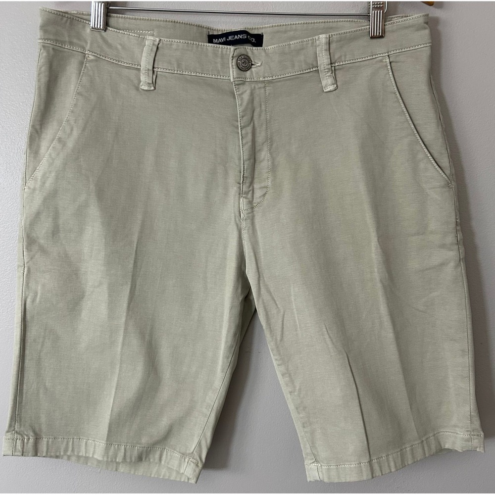 Mavi Jacob Shorts Mens 36 Khaki Chino Stretch Cotton Twill